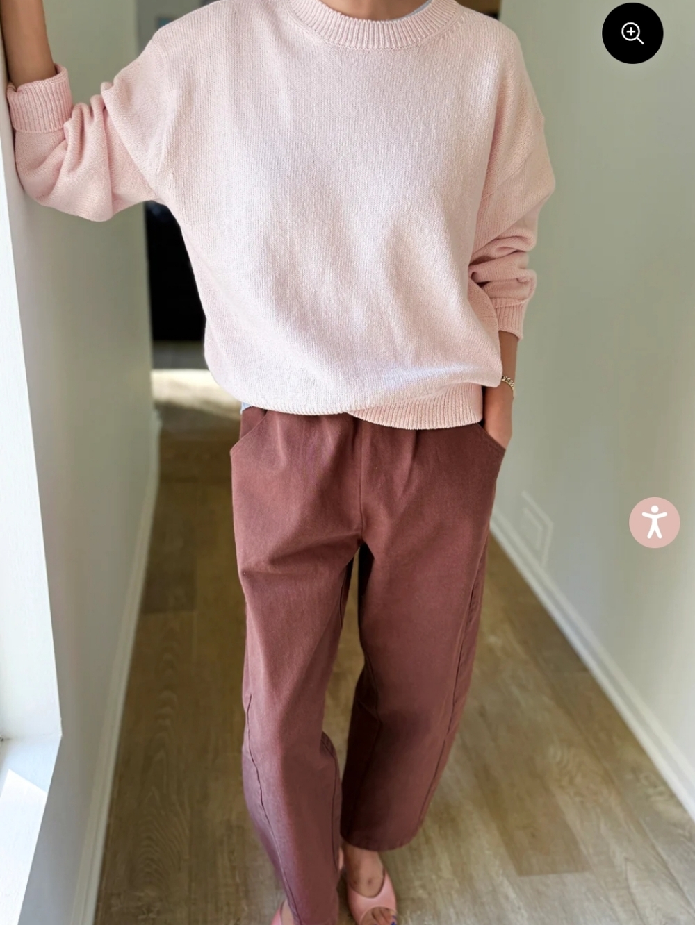Le Bon Shoppe Milo Cotton Sweater - Rosé Msrp $130 - Picture 2 of 11
